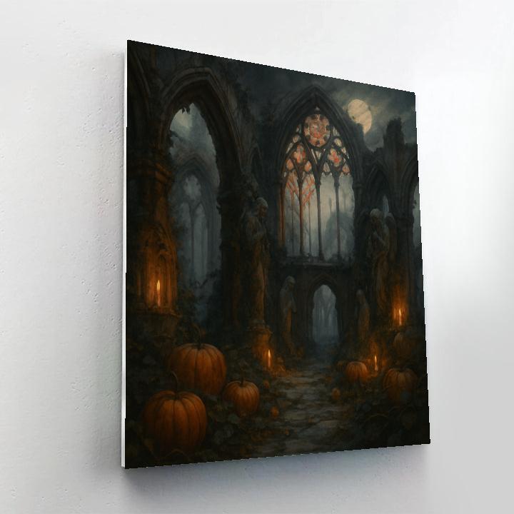 Pumpkin Cathedral Courtyard painting number kit