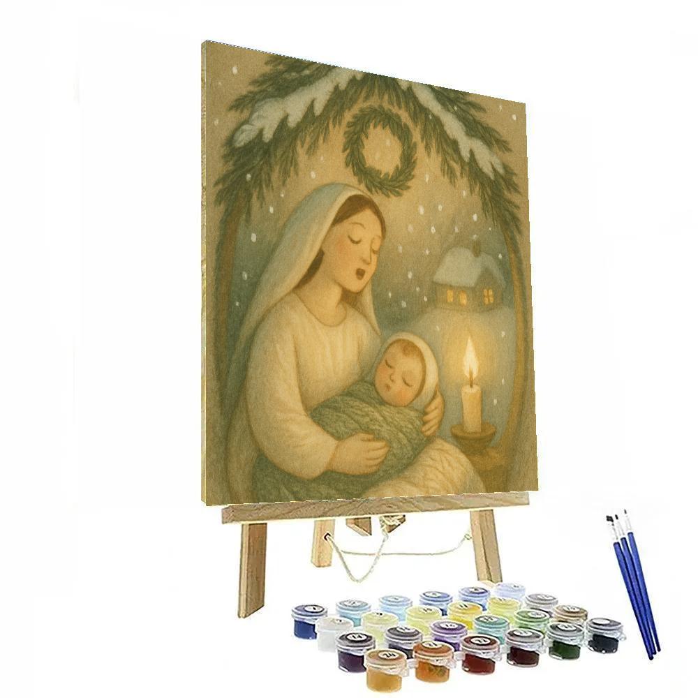 Snowbound Lullaby Under Pine Dome DIY paint by numbers