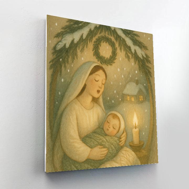 Snowbound Lullaby Under Pine Dome DIY paint by numbers