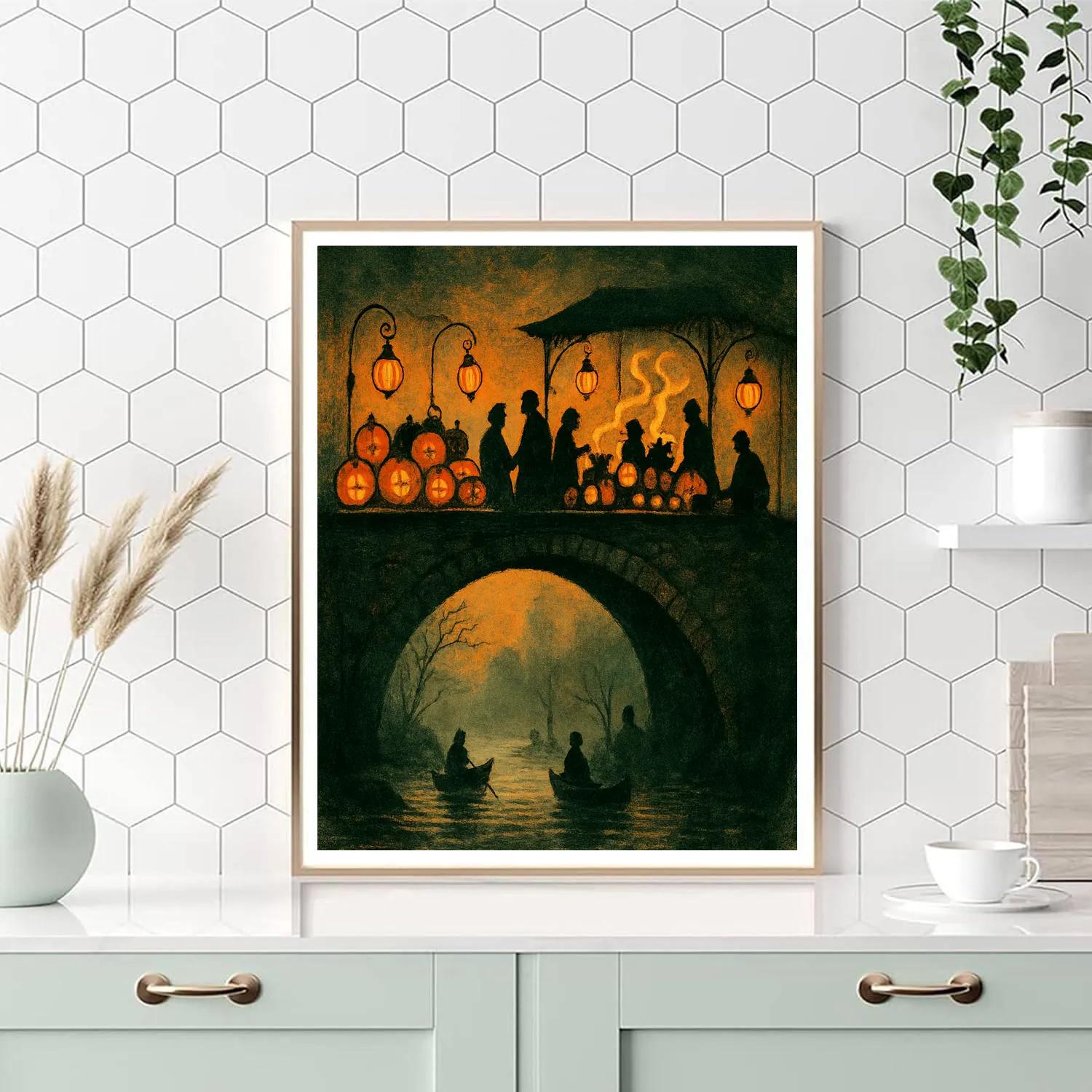 The Lantern Bridge Market Numbered painting kits