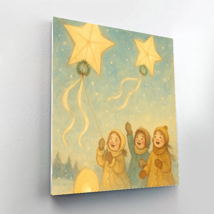 Snow Lanterns And Kite Wishes Paint by numbers art