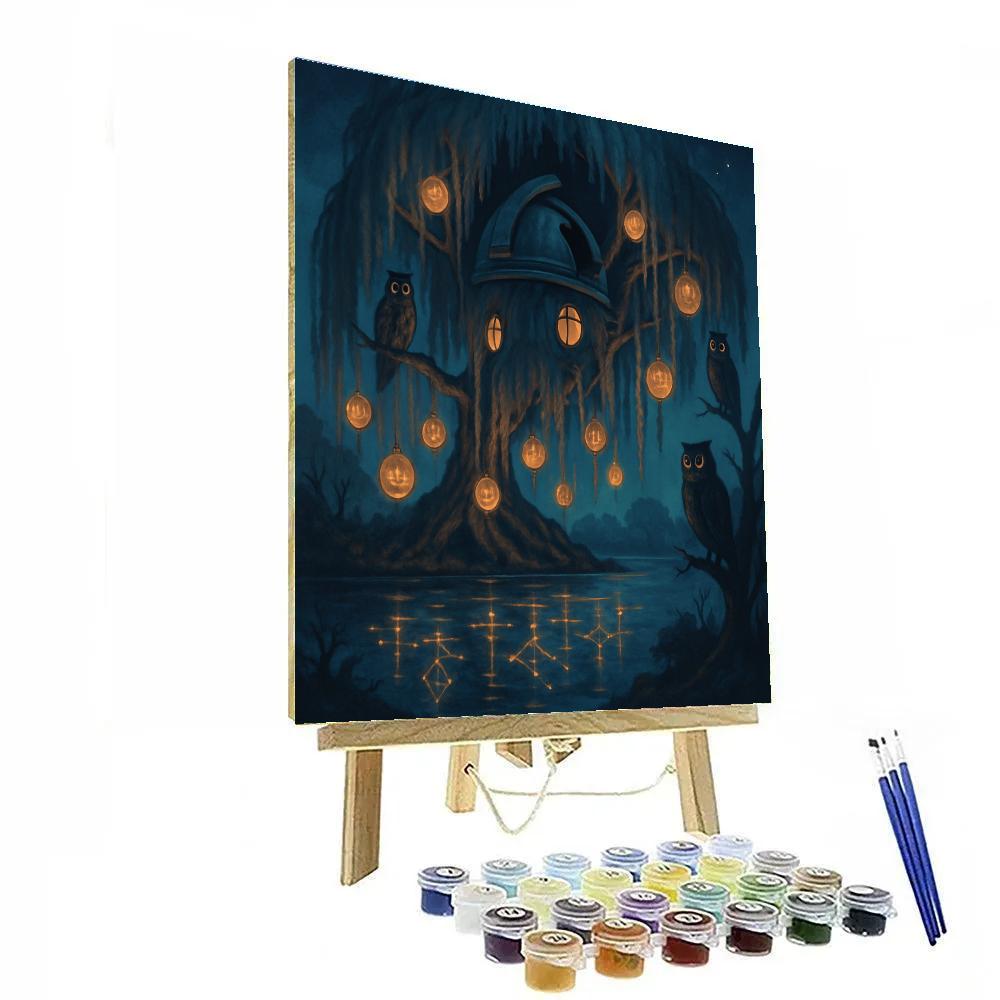 The Willow Lantern Observatory Painting by numbers kit