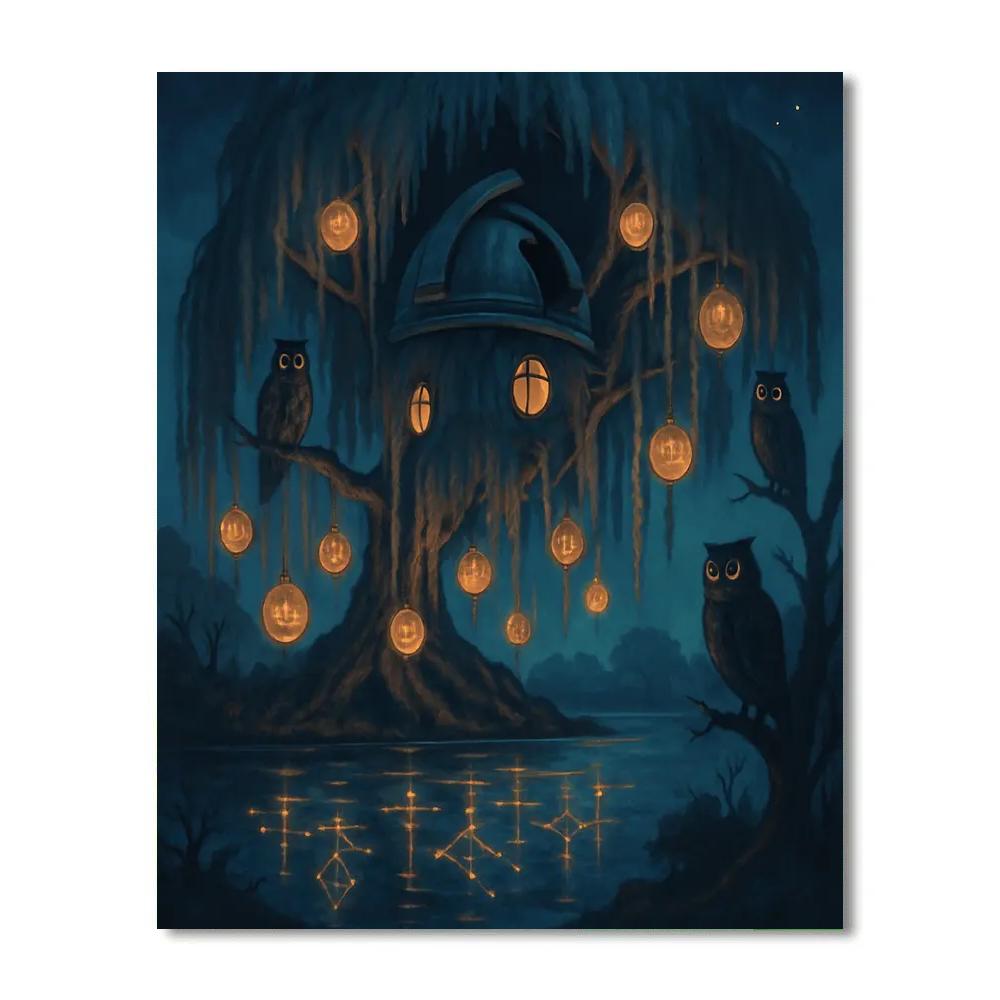 The Willow Lantern Observatory Painting by numbers kit