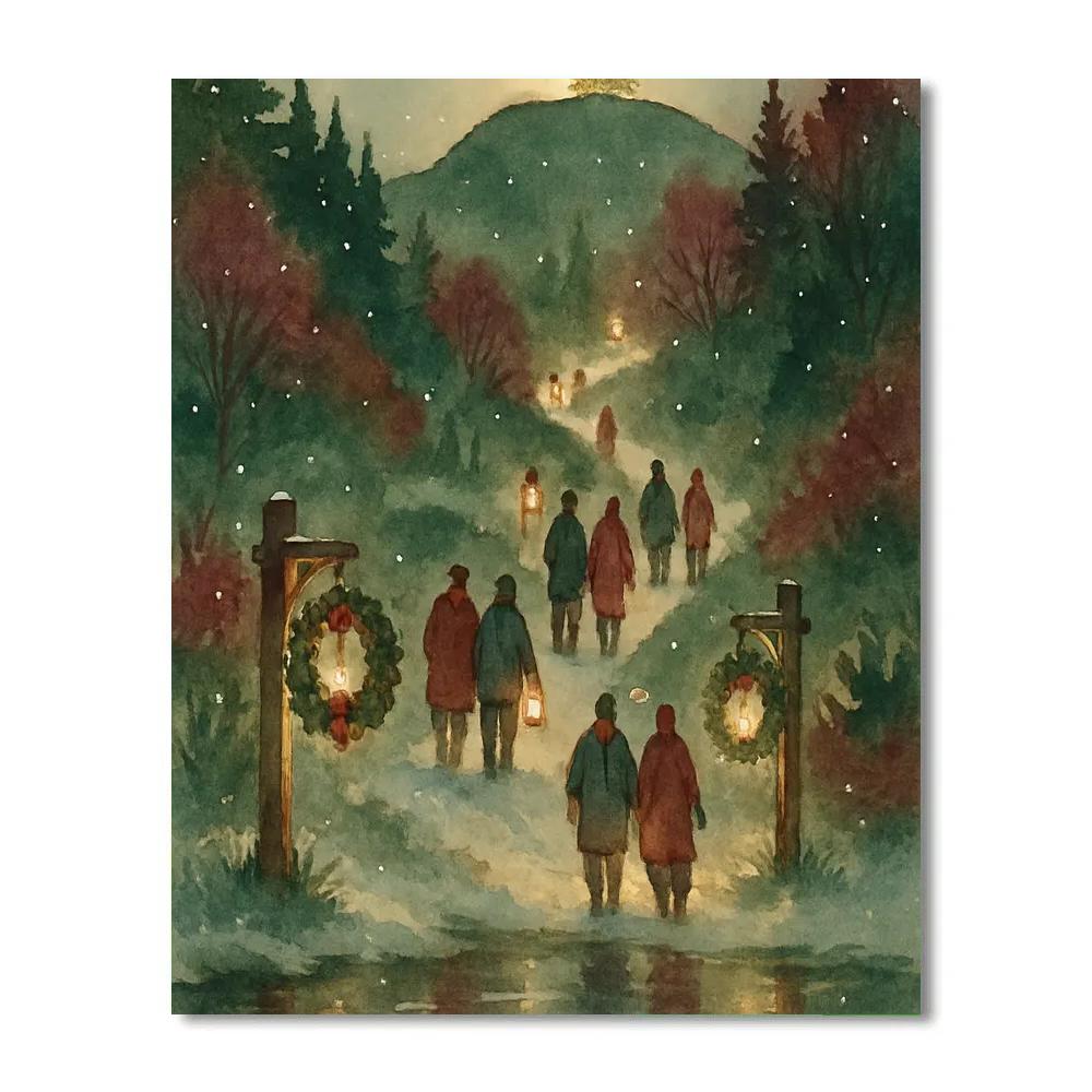 Holly Hill Starlit Lantern Walk DIY paint by numbers