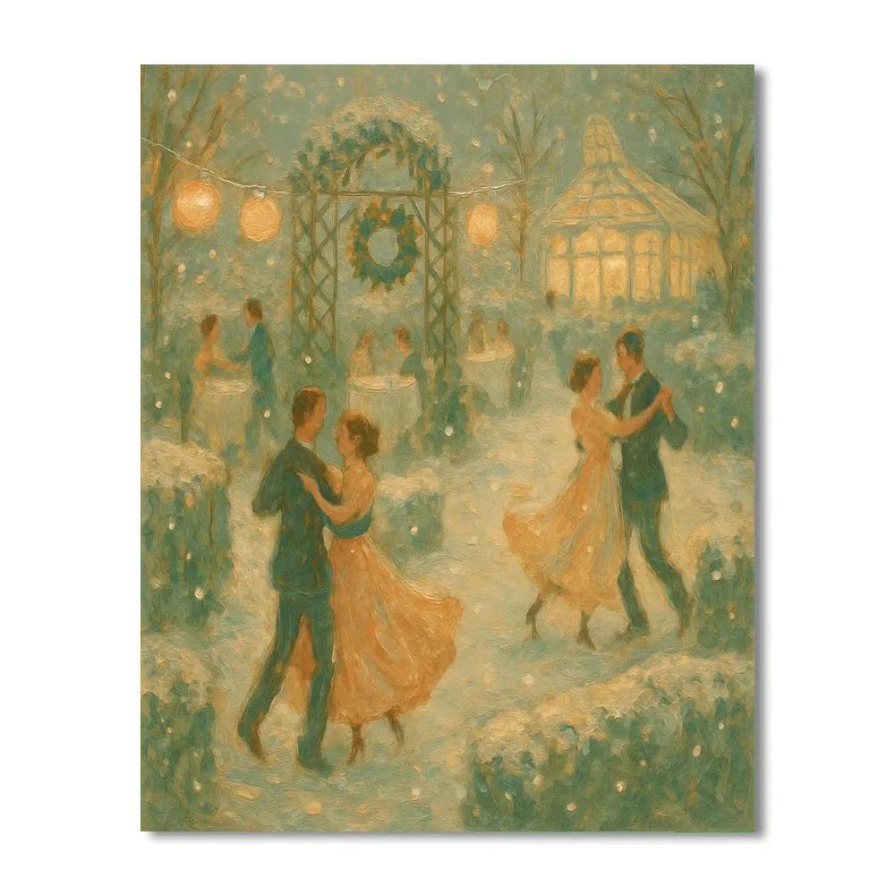 Frosted Garden Lantern Tea Dance Paint by numbers art
