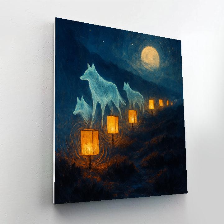 Ridge Of Paper Lantern Wolves Numbered painting kits