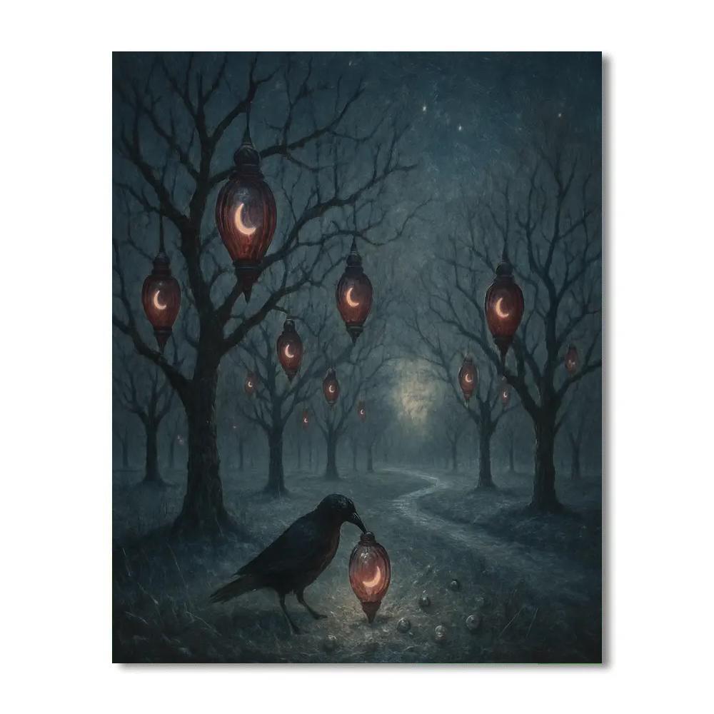 Silent Orchard Of Glass Lanterns Paint by numbers kits