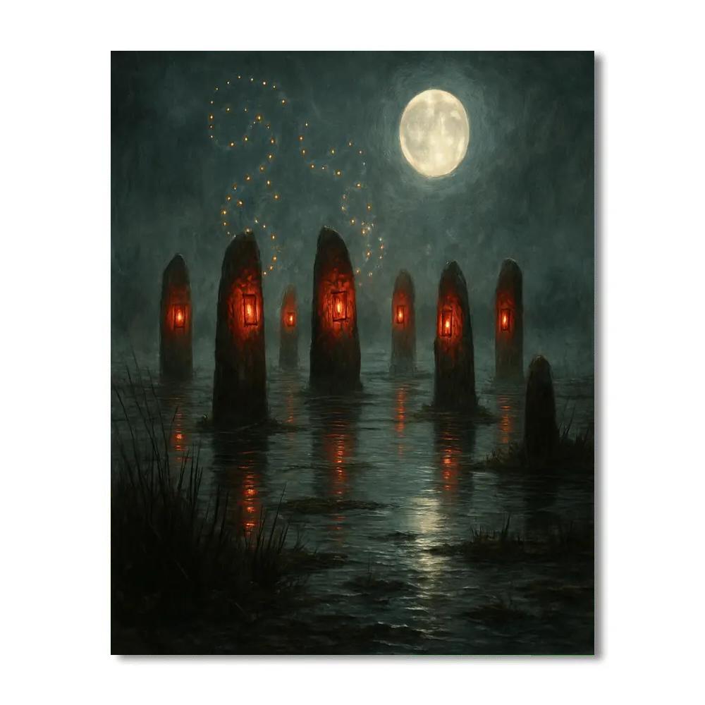 Marshlight Lantern Choir Number painting