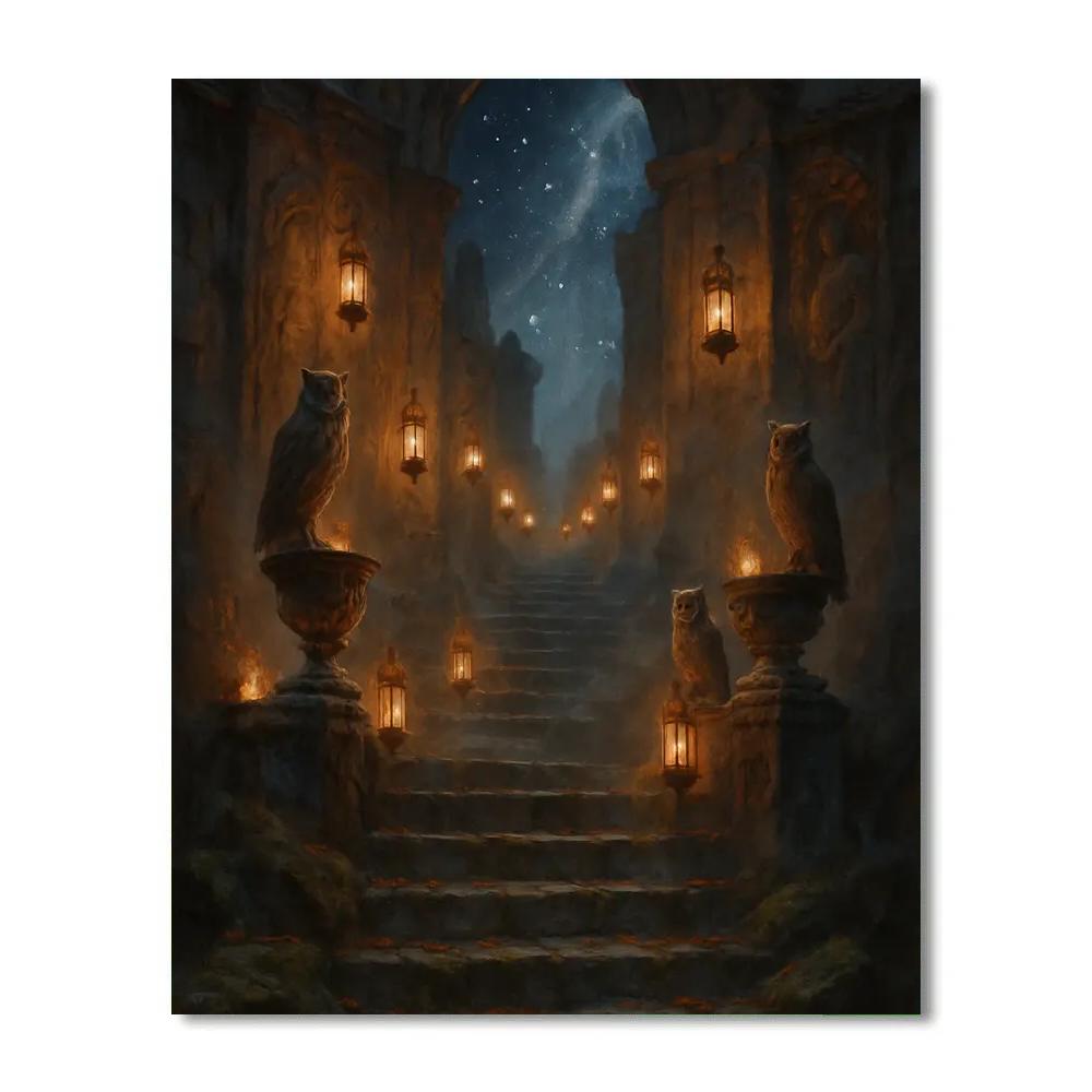 The Lanterned Ruin Steps Paint by numbers kits