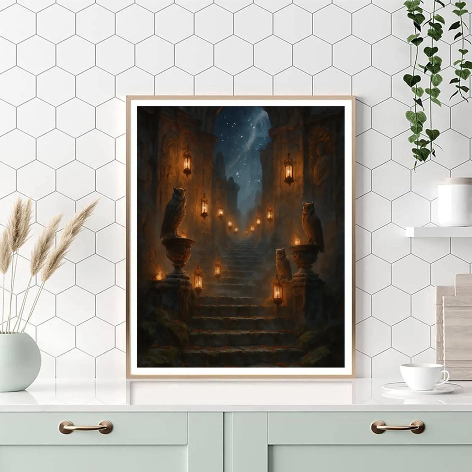 The Lanterned Ruin Steps Paint by numbers kits