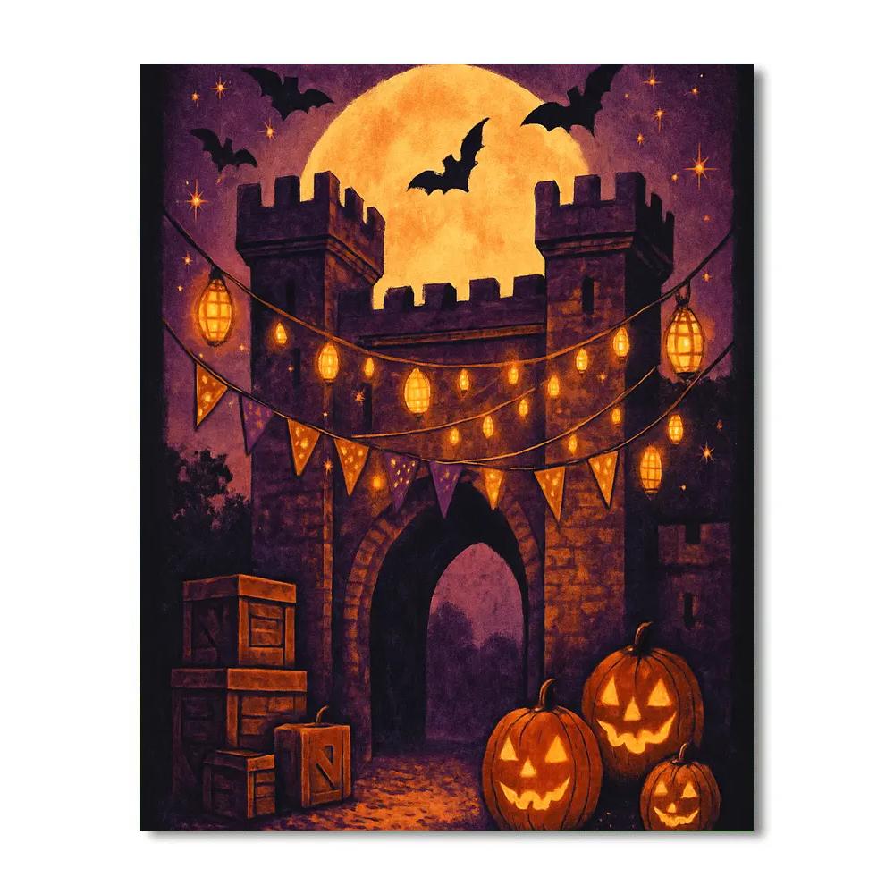 Gatehouse Of The Harvest Moon paint by number