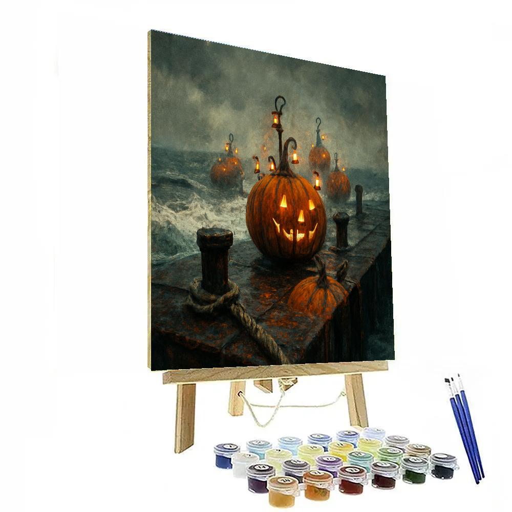 Lanterns At The Iron Wharf Number painting