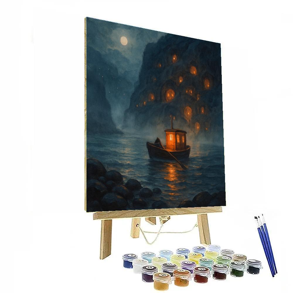 Lantern Ferry To The Hollowstead painting number kit