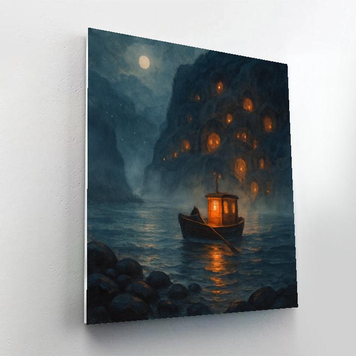 Lantern Ferry To The Hollowstead painting number kit