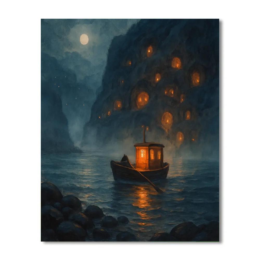 Lantern Ferry To The Hollowstead painting number kit