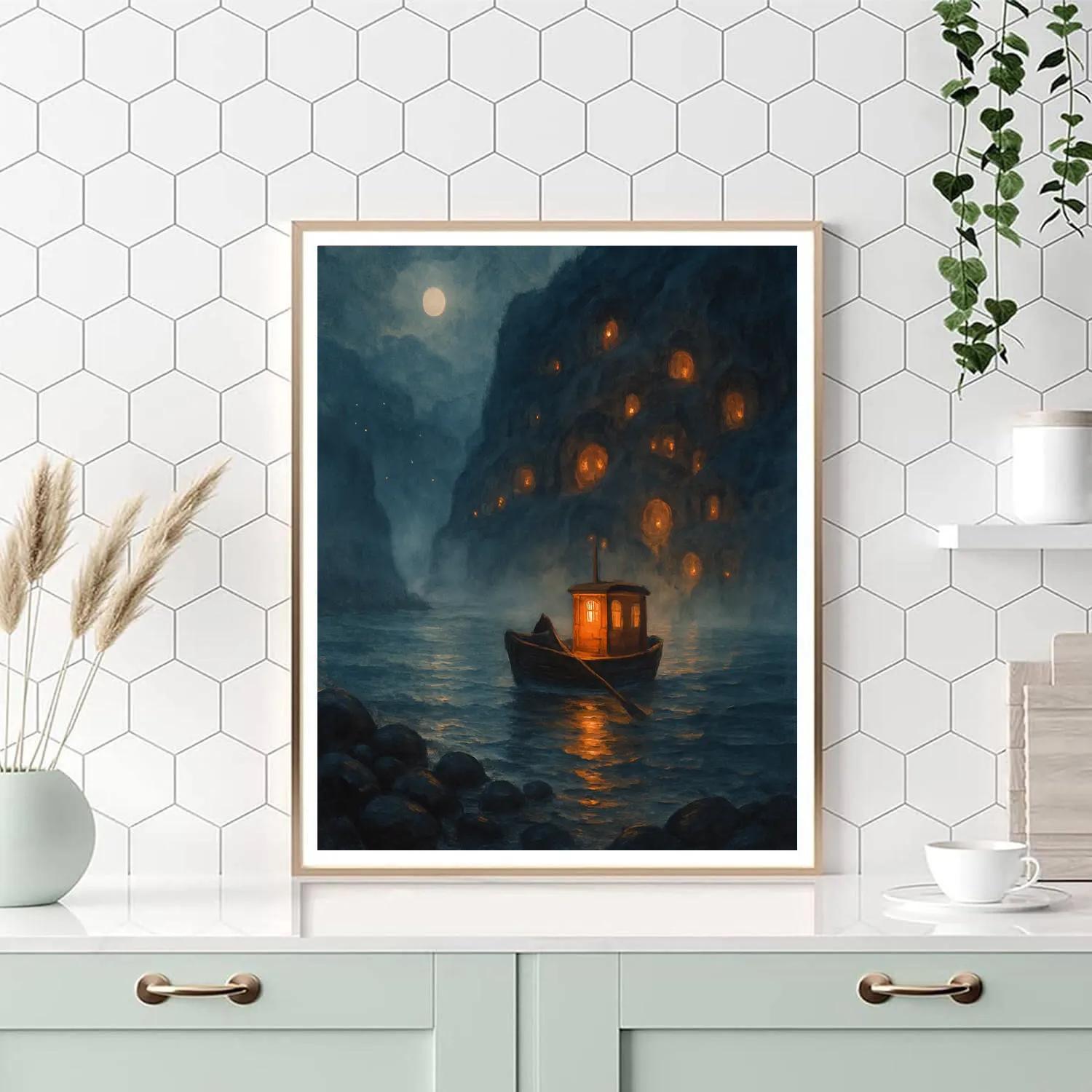 Lantern Ferry To The Hollowstead painting number kit