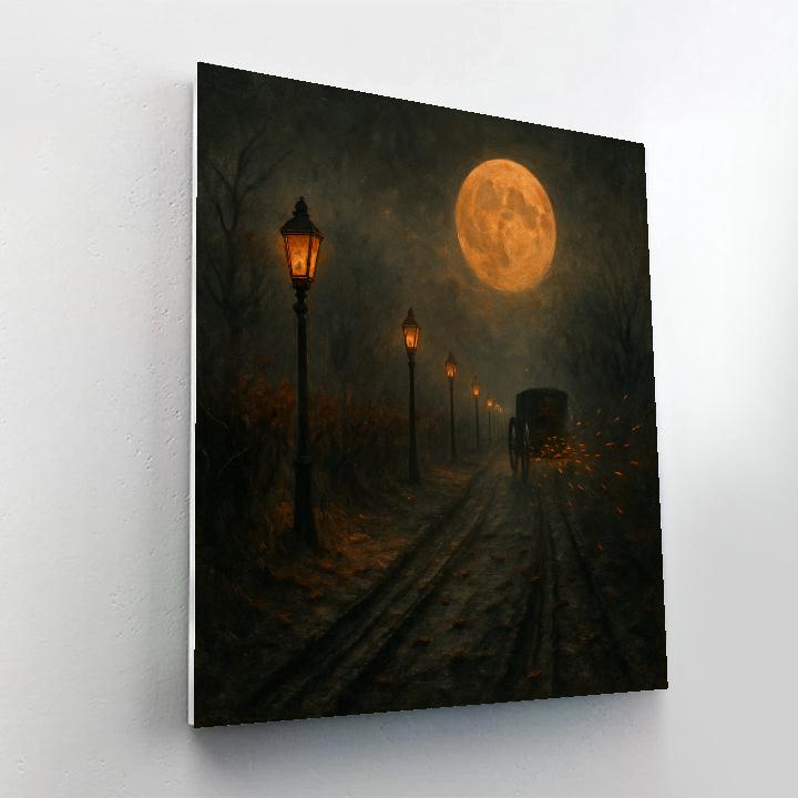Lanterns On The Hollow Road paint by numbers
