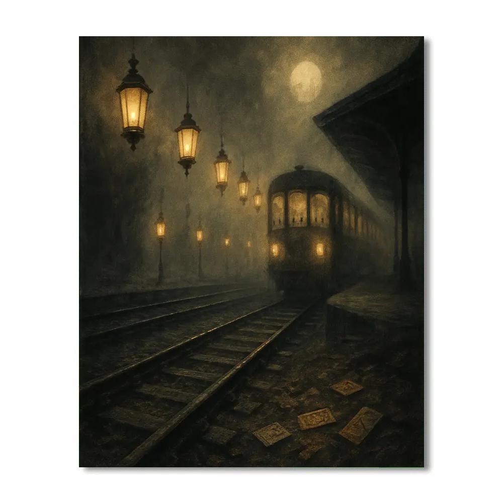 Lanterns Of The Old Train Platform DIY paint by numbers