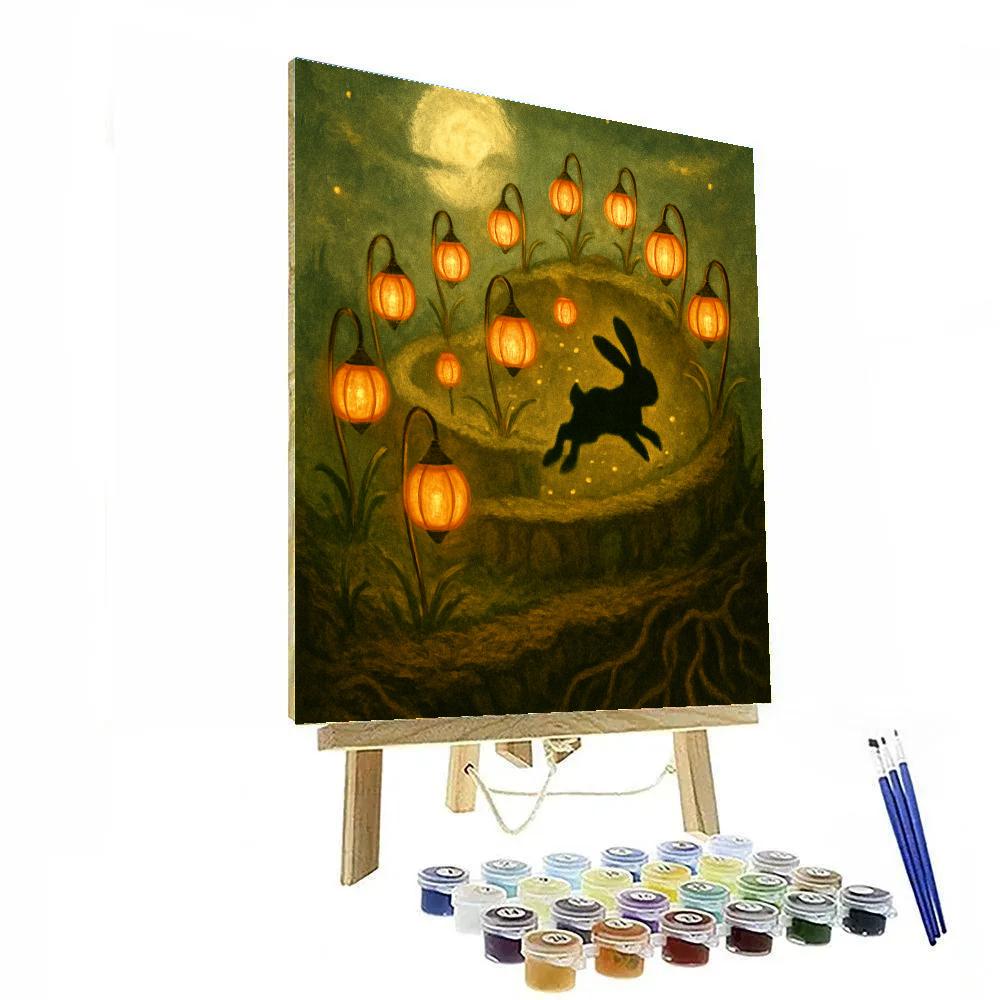 The Spiraling Lantern Garden paint by number