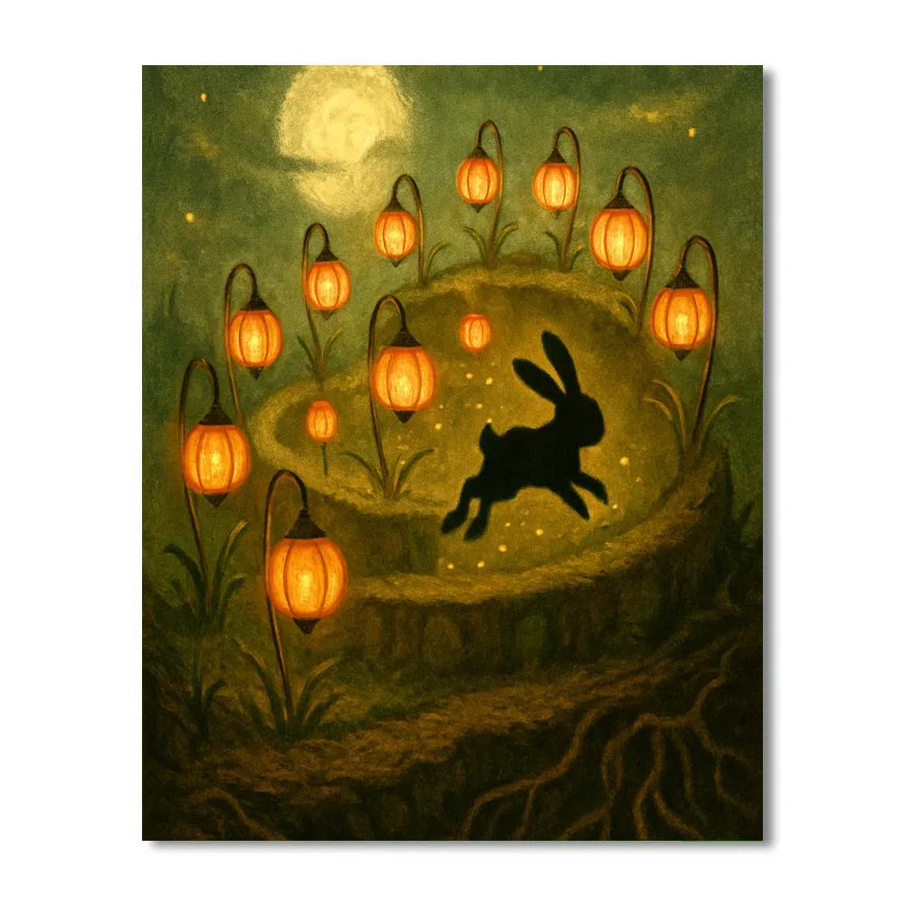 The Spiraling Lantern Garden paint by number