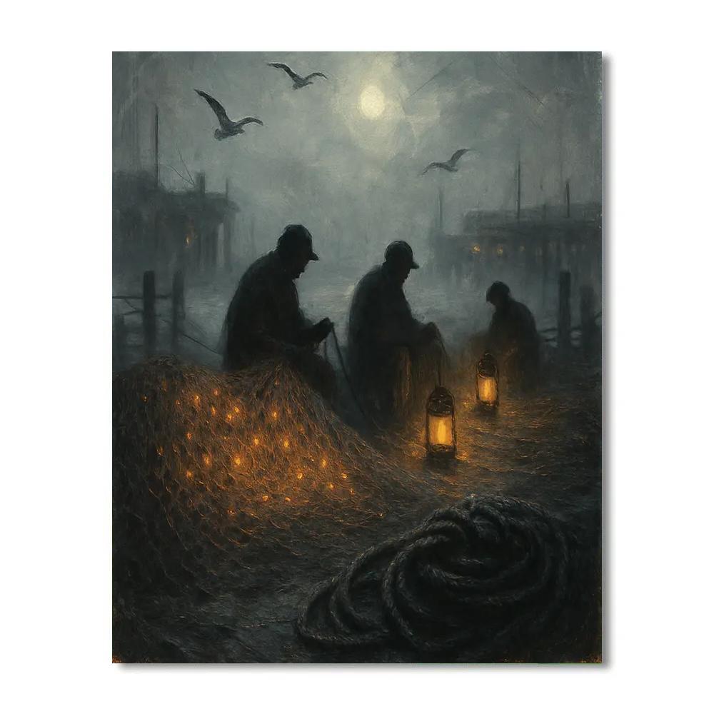 Lantern Harbor Of Whispering Nets Paint by numbers kits