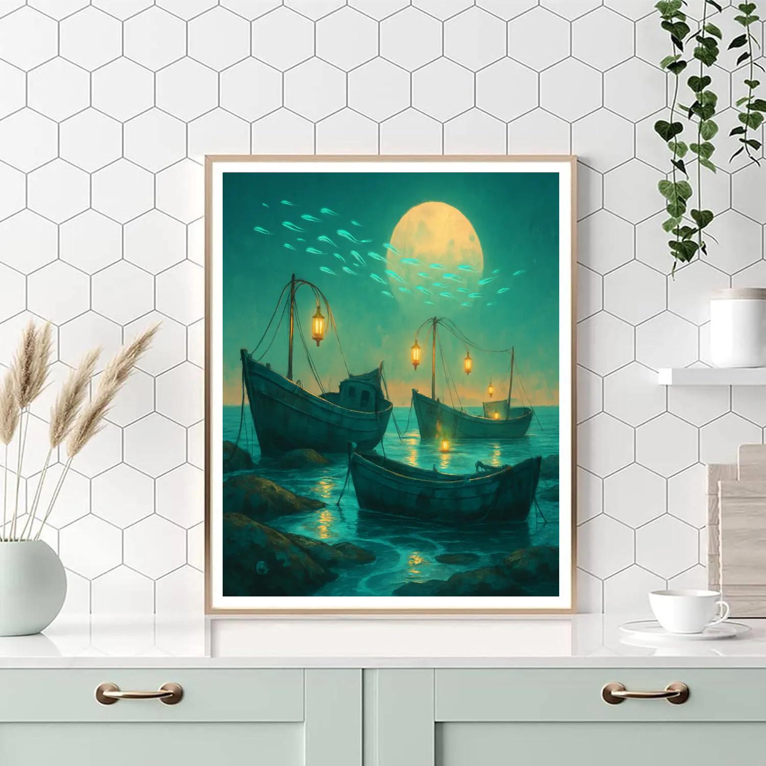 Lantern Reef Of Quiet Boats paint by color