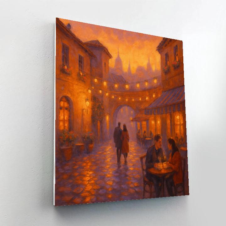Sunset Courtyard Stroll Cityscape Paint by numbers kits