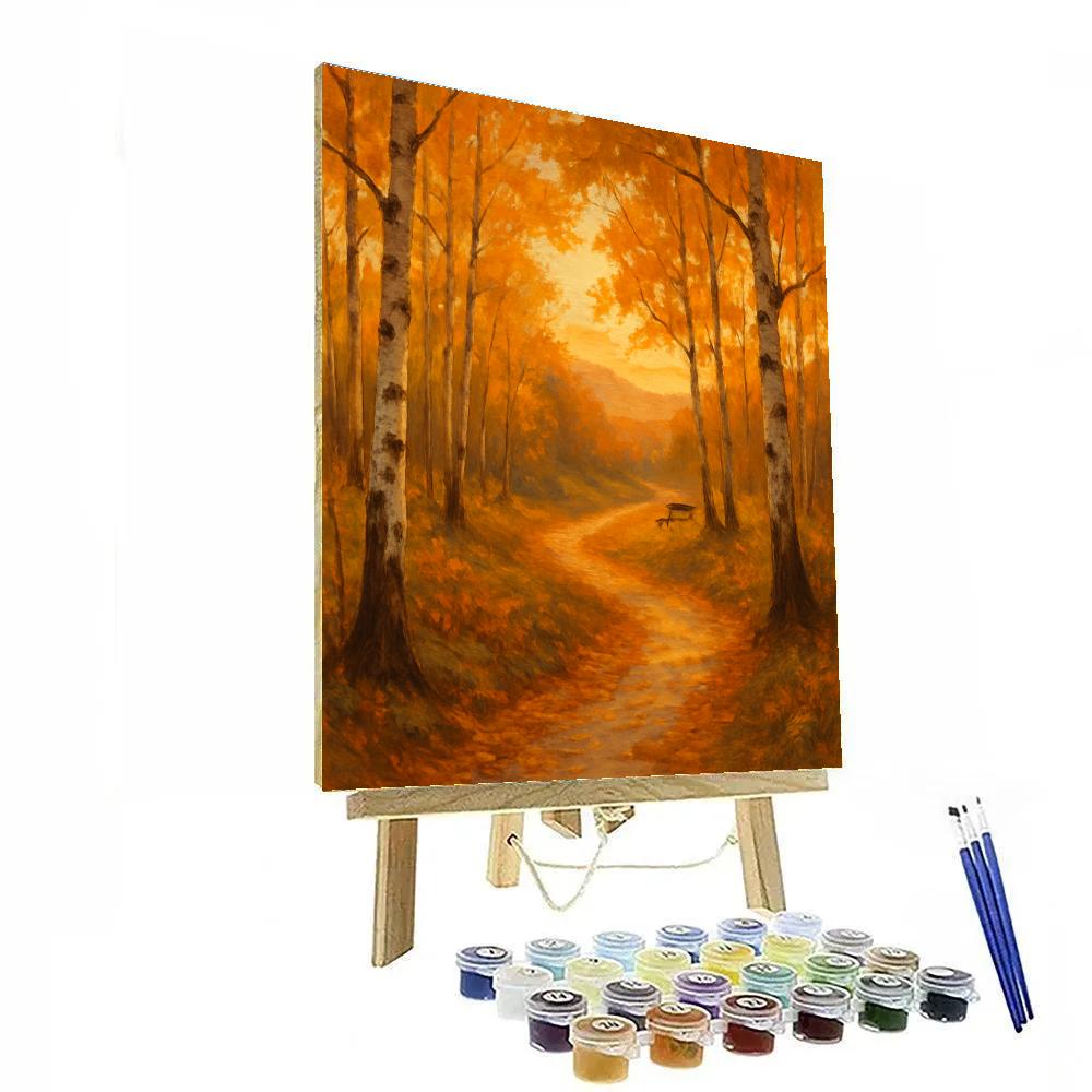 Golden Birch Pathway Numbered painting kits