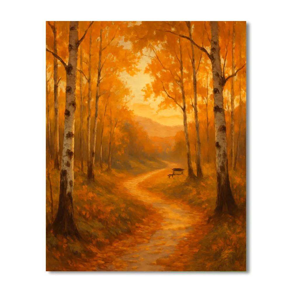 Golden Birch Pathway Numbered painting kits