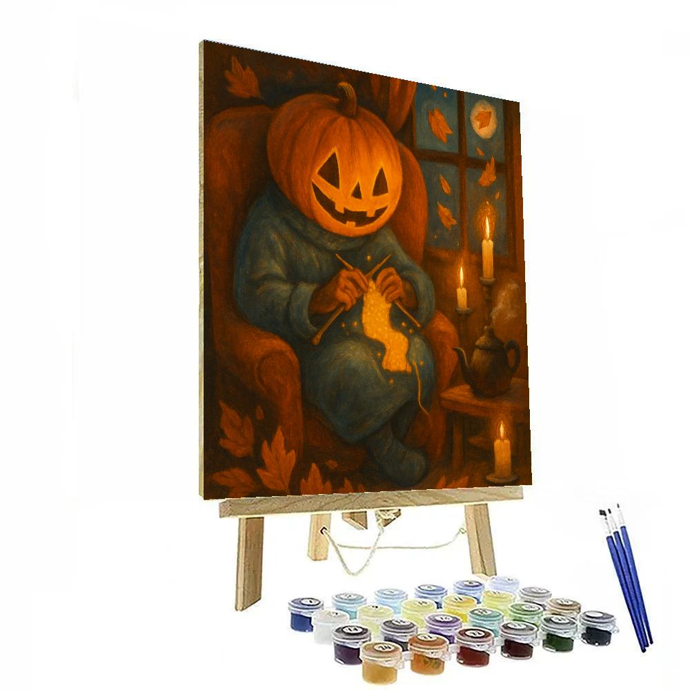 Moonlit Pumpkin Parlor paint by numbers