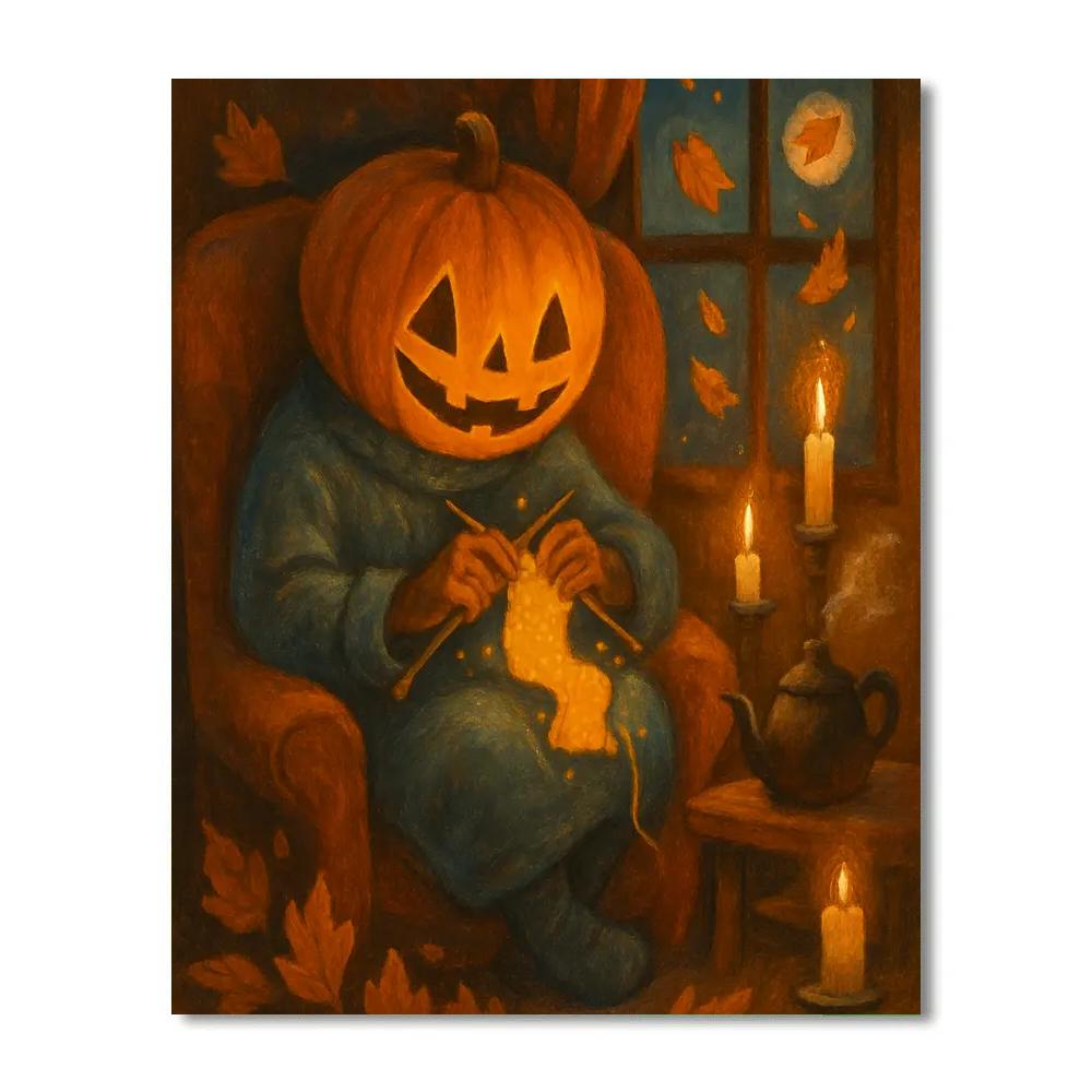 Moonlit Pumpkin Parlor paint by numbers