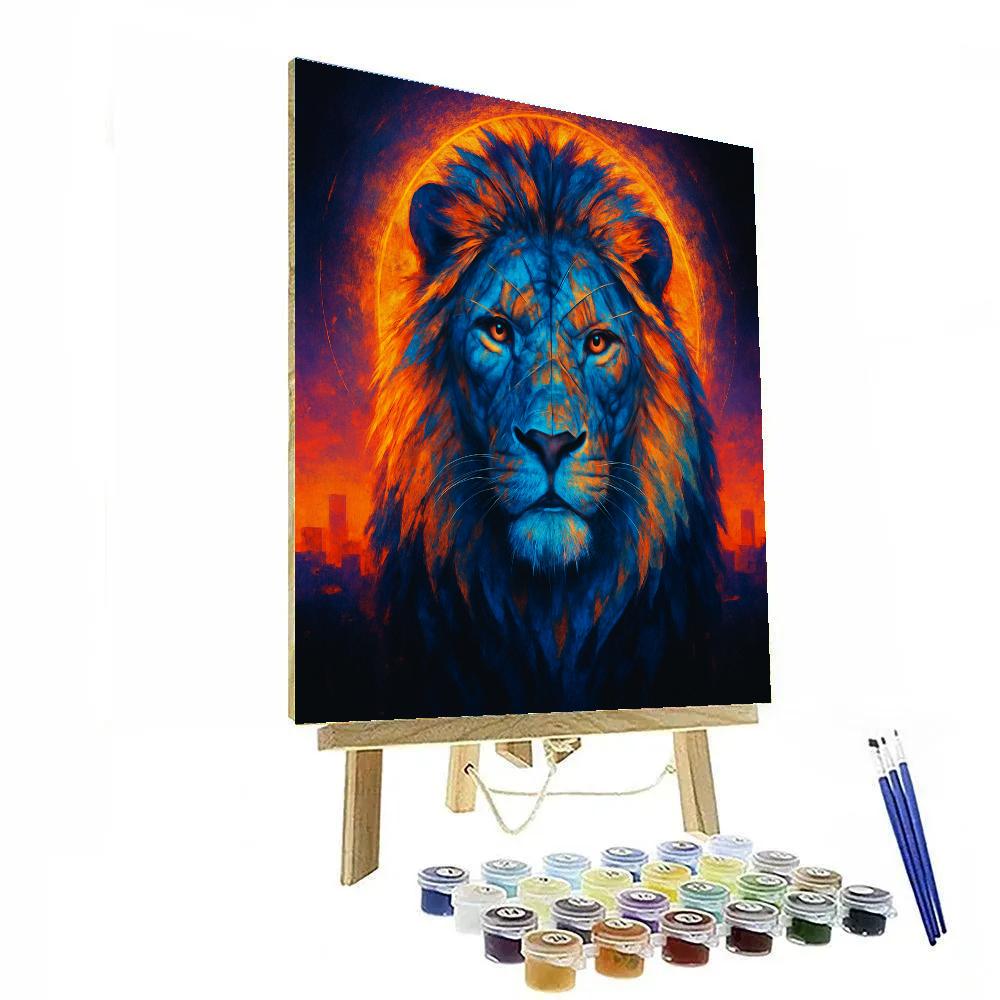 Regal Neon Lion Painting by numbers kit