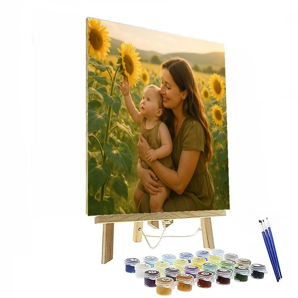 Sunflower Field Mothers Embrace paint by number