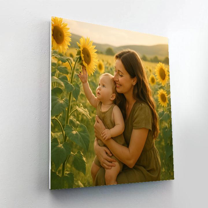 Sunflower Field Mothers Embrace paint by number