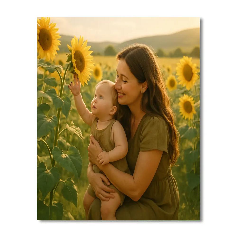 Sunflower Field Mothers Embrace paint by number