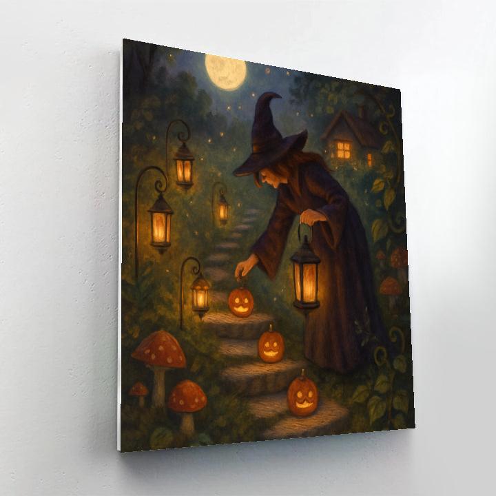 Witchs Garden Lantern Trail painting number kit