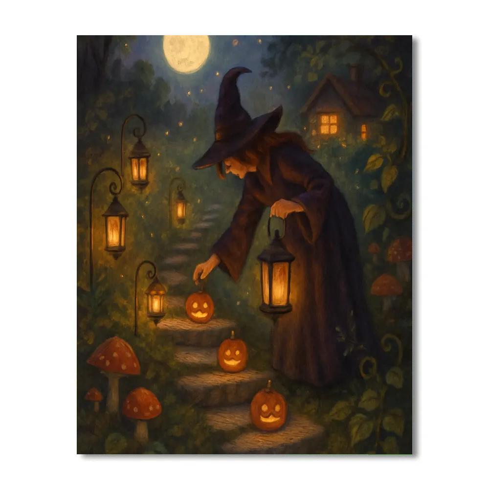 Witchs Garden Lantern Trail painting number kit