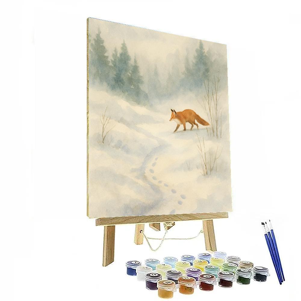 Fox Tracks At Frosted Hollow Number painting