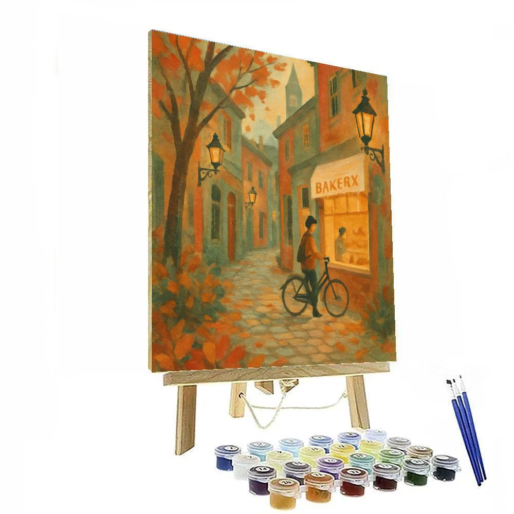 Lantern Alley Of Falling Leaves paint by numbers