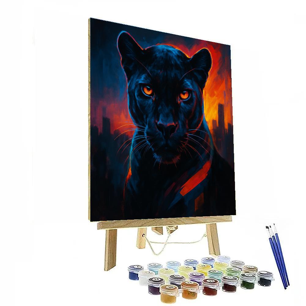 Electric Panther Portrait Paint by numbers kits