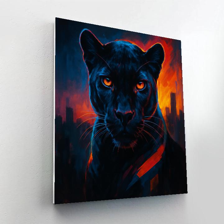 Electric Panther Portrait Paint by numbers kits