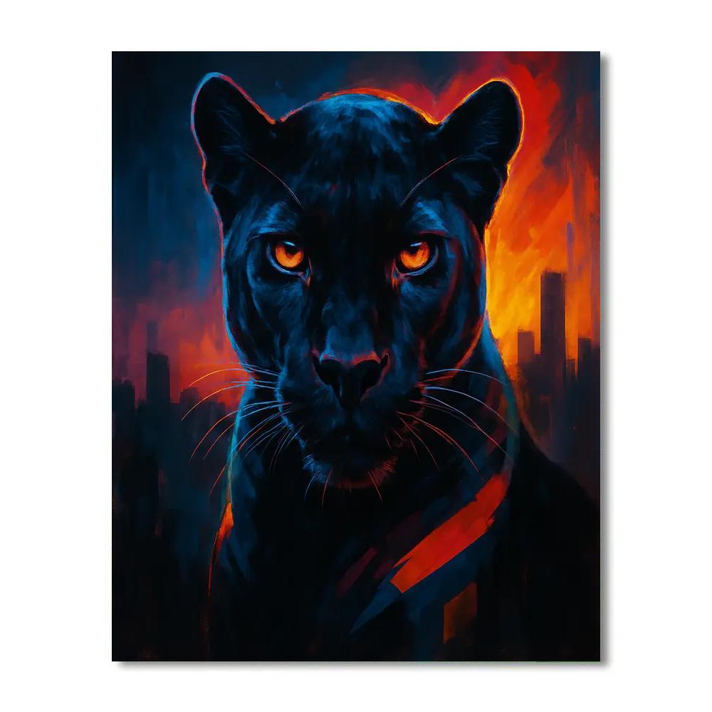 Electric Panther Portrait Paint by numbers kits