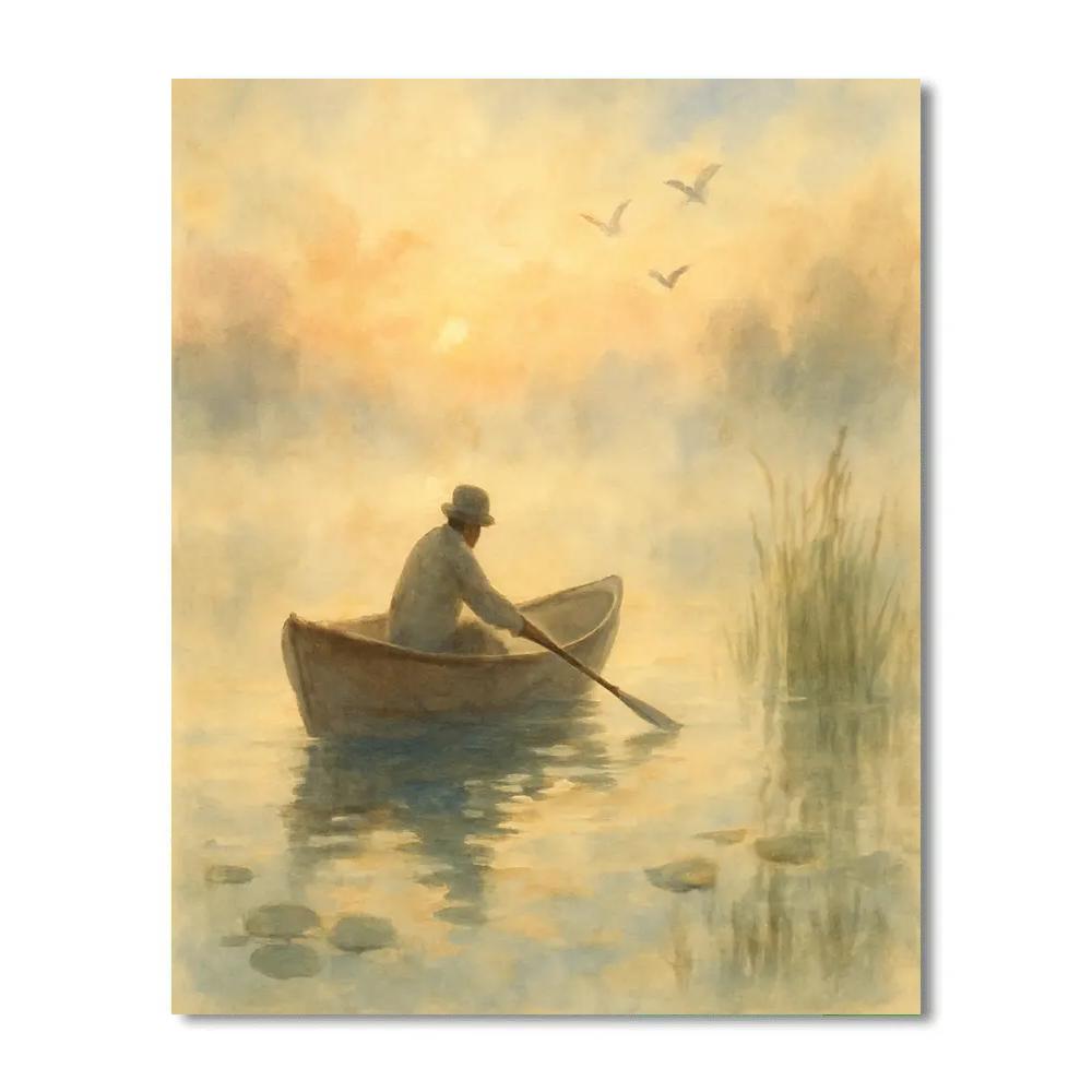 Dawn Rowboat Serenity Hoodie DIY paint by numbers