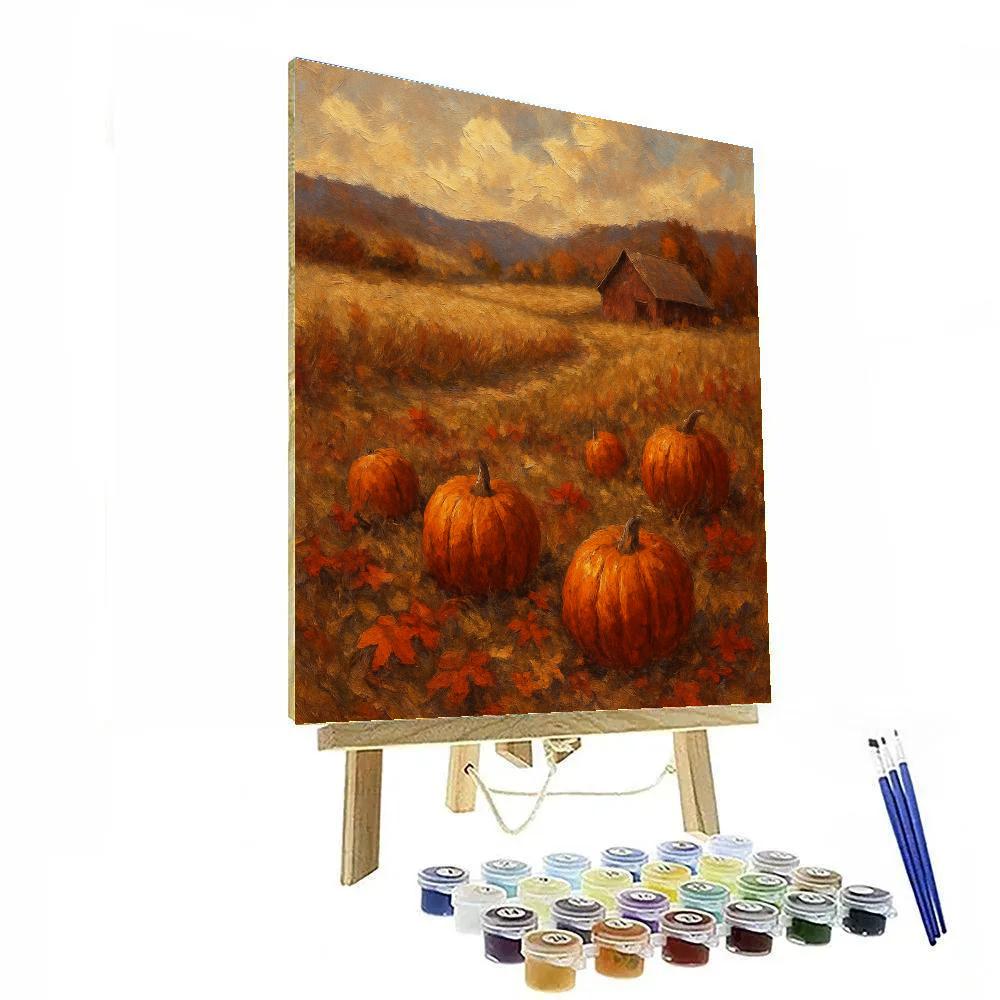 Crimson Harvest Meadow Painting by numbers kit