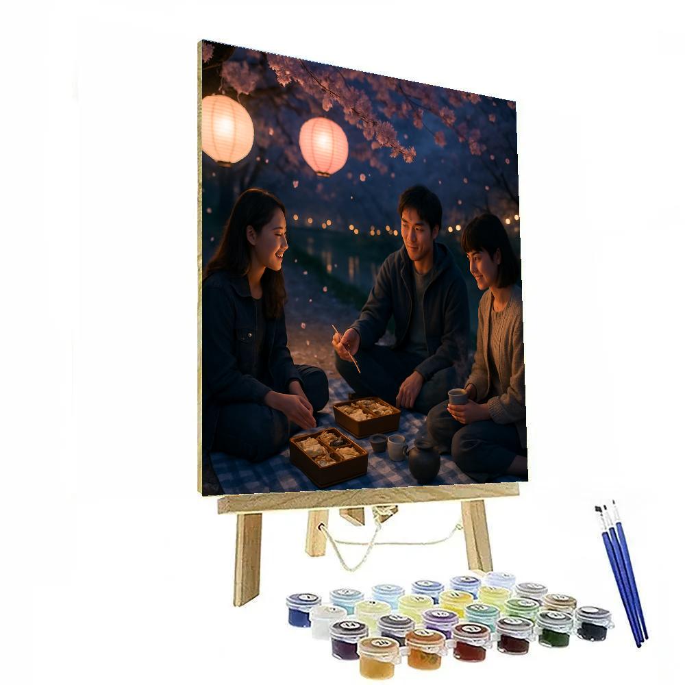 Lanterns Over Hanami Picnic Paint by numbers kits