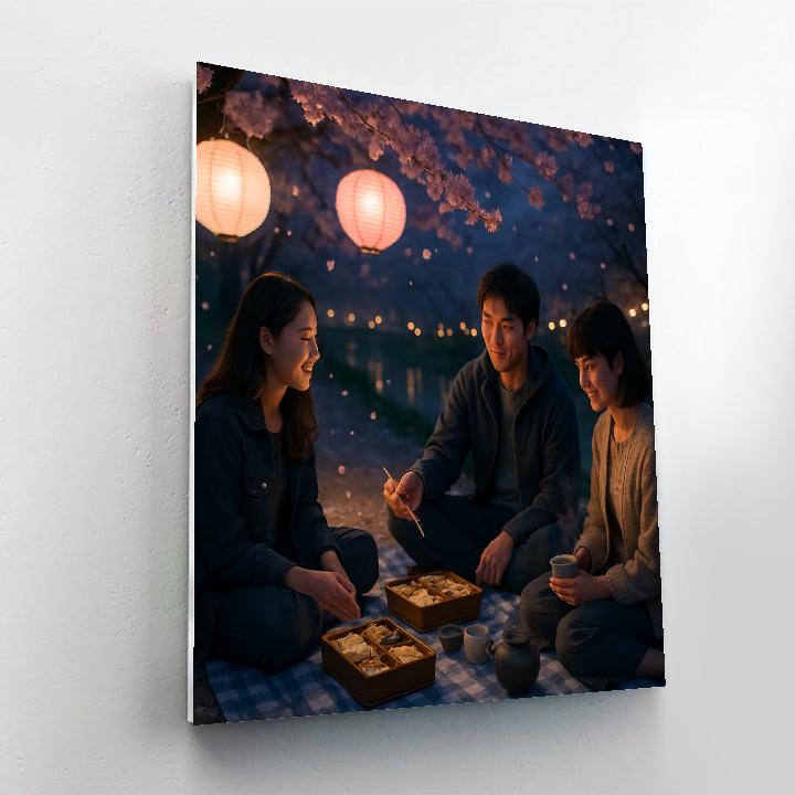 Lanterns Over Hanami Picnic Paint by numbers kits