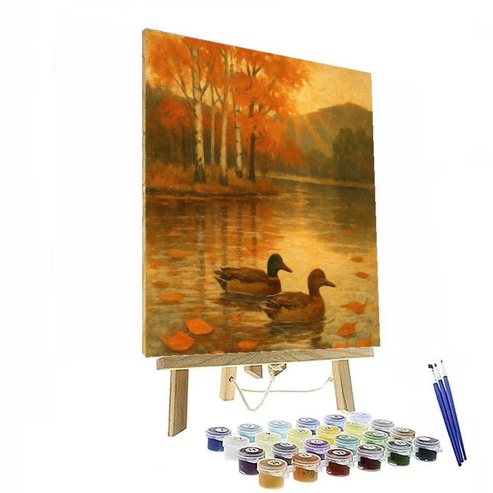 Autumn Reflections On The Shore Paint by numbers art