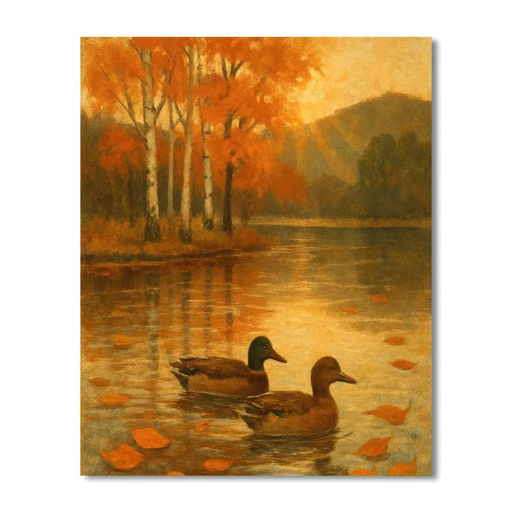 Autumn Reflections On The Shore Paint by numbers art