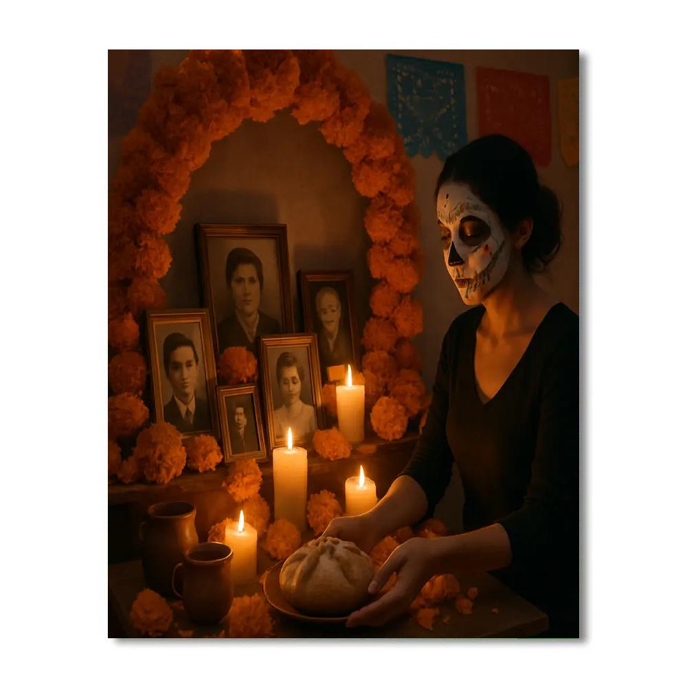 Día De Muertos Ofrenda Table Paint by numbers kits