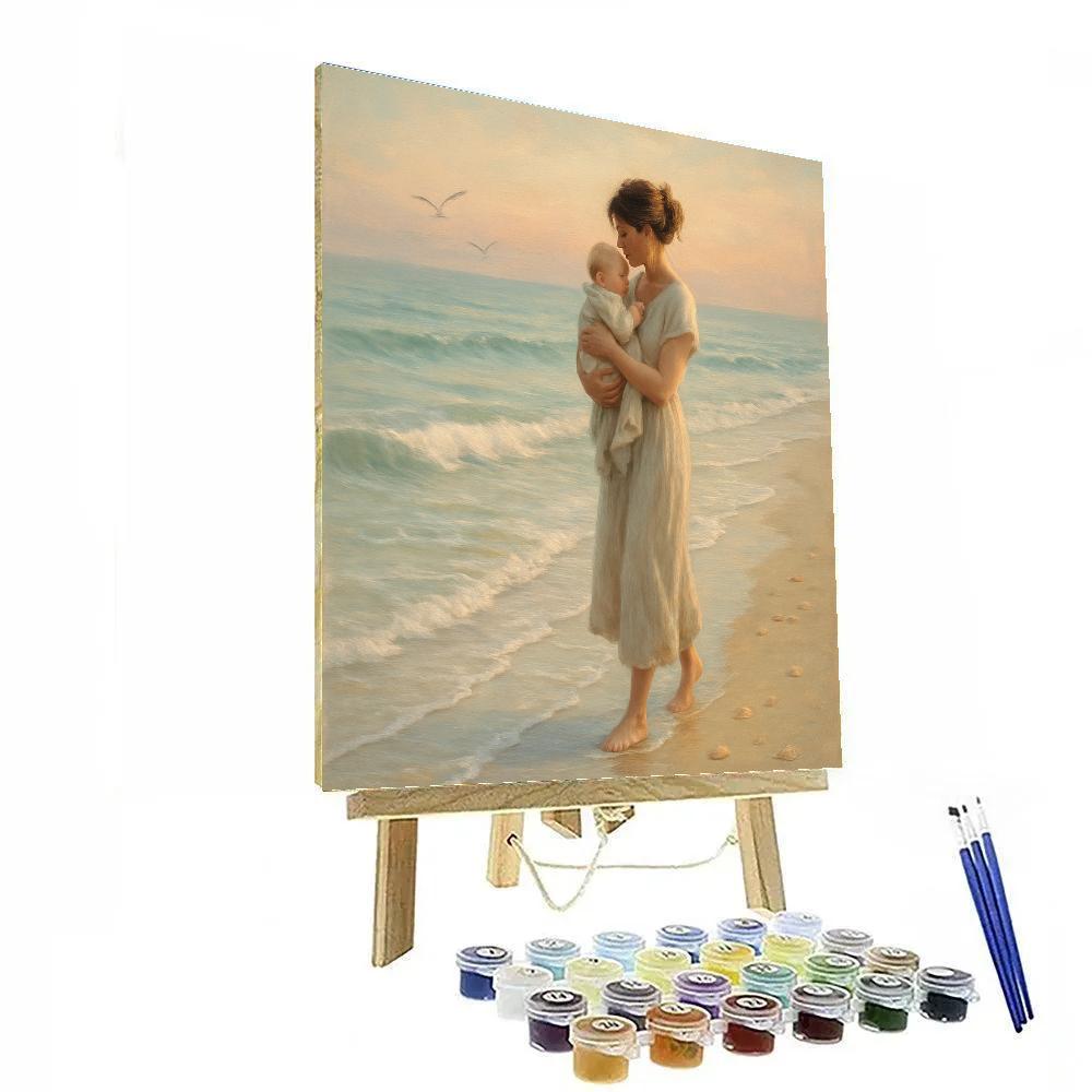 Seaside Stroll Mother And Baby painting number kit